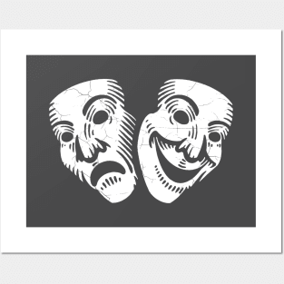 Comedy and tragedy theater masks Posters and Art